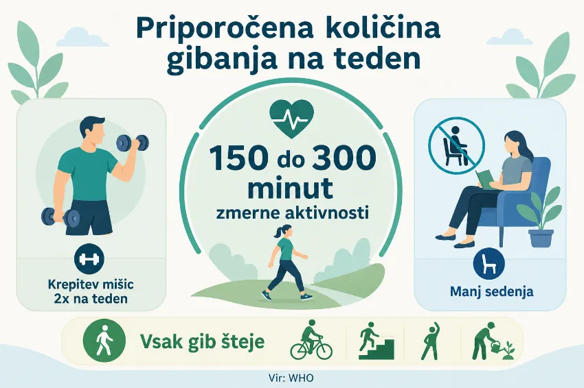tedenska priporočila za gibanje